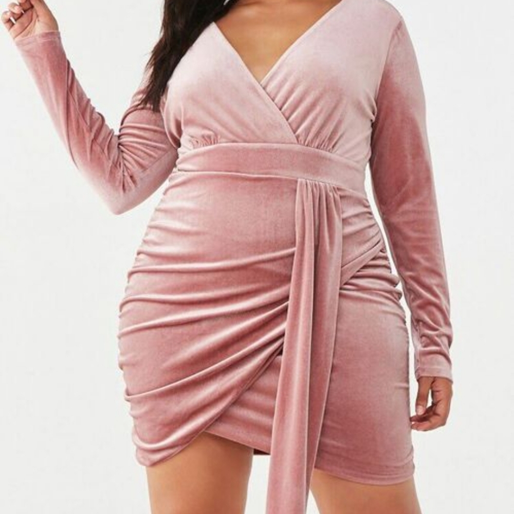 Velvet long sleeve mini dress